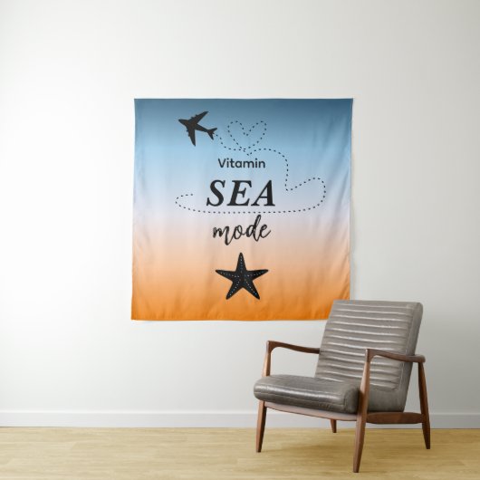 Vitamin Sea Mode Orange Sommerfarbe Wandteppich (Beispiel)
