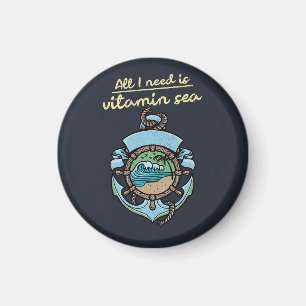 Vitamin Sea Nautical Anchor Wellen Zitat Strand Oz Magnet
