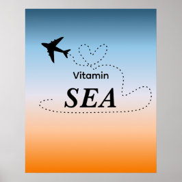 Vitamin Sea Orange Sommer Farbwandkunst Poster