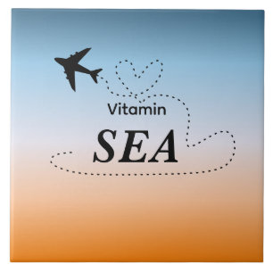 Vitamin Sea Orange Sommerfarbe Flugzeug Fliese