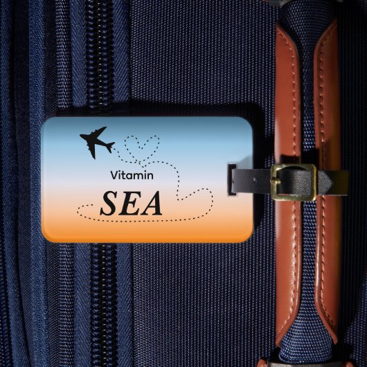 Vitamin Sea Orange Sommerfarbe Gepäckanhänger (Vorderseite Insitu 4)