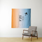 Vitamin Sea Orange Summer Color Tapestry Wandteppich (Beispiel (Horizontal))
