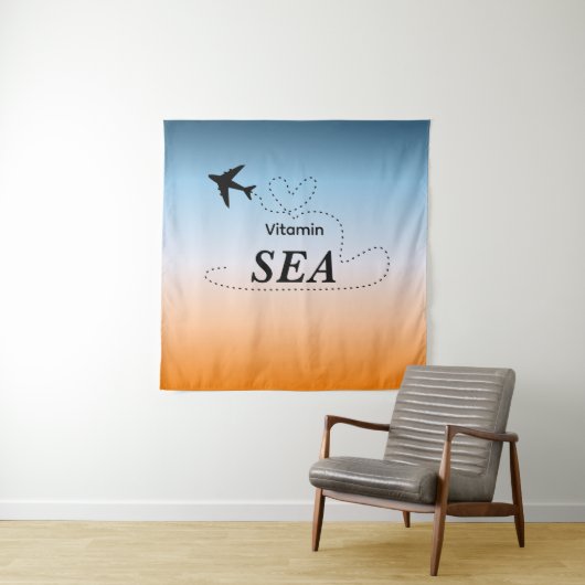 Vitamin Sea Orange Summer Color Tapestry Wandteppich (Beispiel)