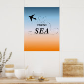 Vitamin Sea Orange Summer Color Wall Art Poster (Küche)