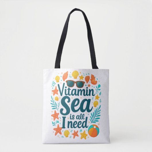 Vitamin Sea Tote Bag - Ocean Lover's Beach Adventu Tasche (Vorderseite)