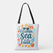 Vitamin Sea Tote Bag - Ocean Lover's Beach Adventu Tasche (Rückseite)