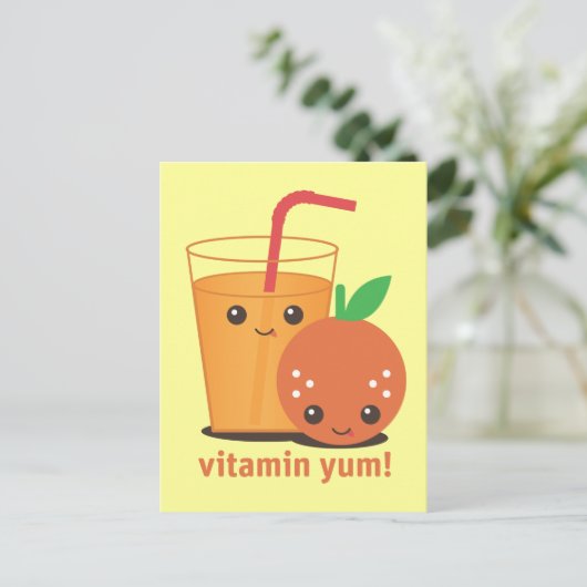 Vitamin Yum Postkarte (Stehend Vorderseite)