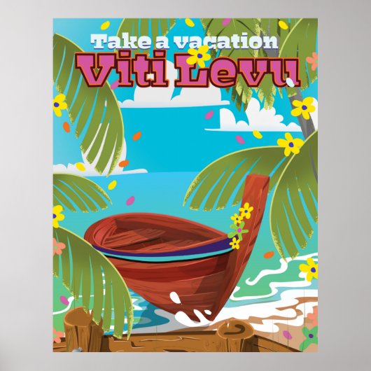 Viti Levu Urlaubsposter. Poster (Vorne)
