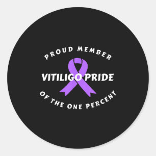 Vitiligo Awareness Sprichwort Proud Lila Ribbon Qu Runder Aufkleber