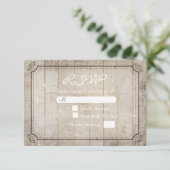 Vitnage Rustic Wooden Country Wedding RSVP Card (Stehend Vorderseite)