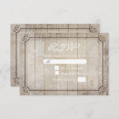 Vitnage Rustic Wooden Country Wedding RSVP Card (Vorne/Hinten)