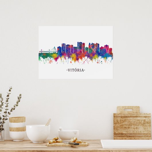 Vitoria Brazil Skyline Poster (Küche)