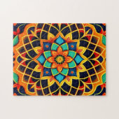 Vitral Style Colorful Mandala Puzzle (Horizontal)