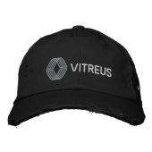 VITREUS gestörtes Chino Twill Cap | SCHWARZ Bestickte Baseballkappe (Vorderseite)