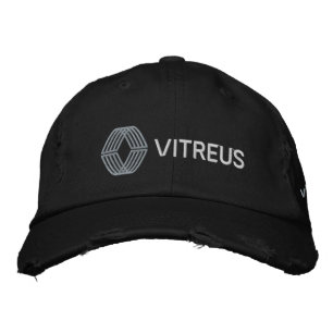 VITREUS gestörtes Chino Twill Cap SCHWARZ Bestickte Baseballkappe