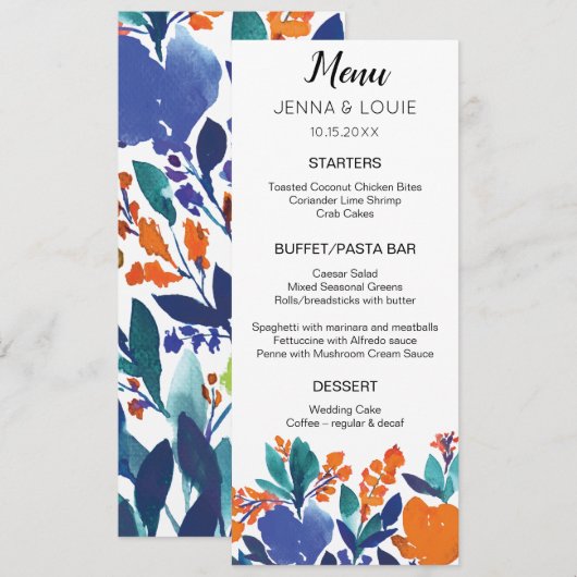 Vitrine Blossom Menu Card Menükarte (Vorne/Hinten)