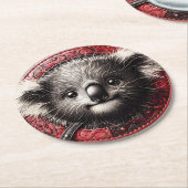 Vitrine Koala Bear Illustration Runder Pappuntersetzer (Angewinkelt)