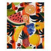 Vitrine Tropical Fruit Pattern Illustration Poster (Vorderseite)