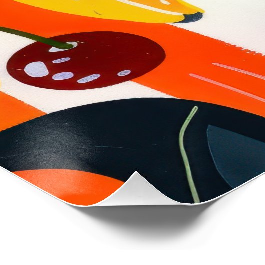 Vitrine Tropical Fruit Pattern Illustration Poster (Ecke)