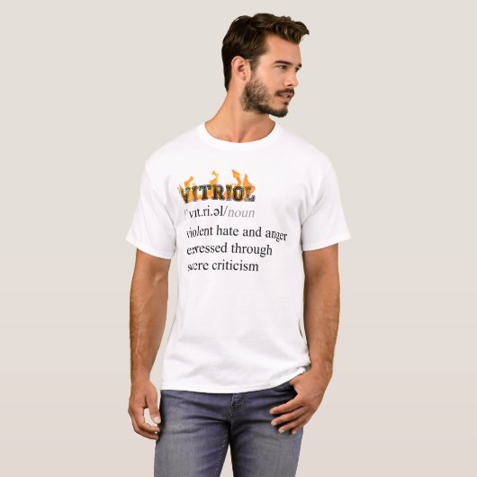 Vitriol, schwarzer Text, groß, nano 23 T-Shirt (Vorne ganz)