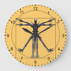 Vitruvian Alien Große Wanduhr