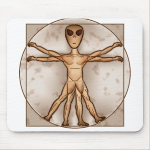 Vitruvian alien mousepad