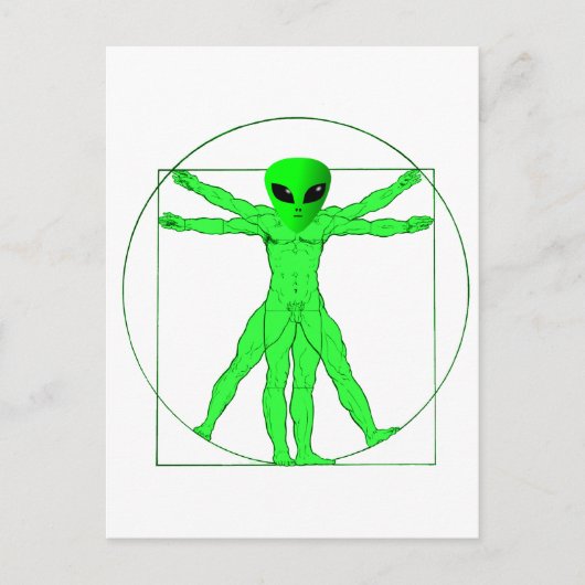 Vitruvian Alien Postkarte (Vorderseite)
