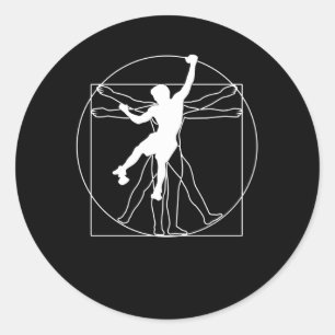 Vitruvian Boulderer Bouldering Runder Aufkleber