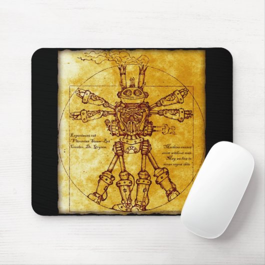 Vitruvian Dampf-Bot Mousepad (Mit Mouse)