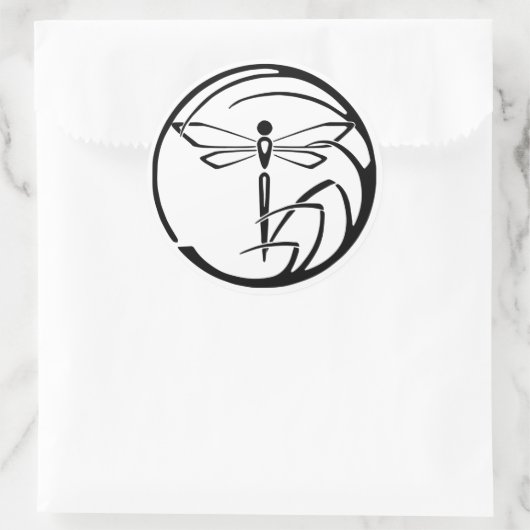 Vitruvian Dragonfly Runder Aufkleber (Tasche)