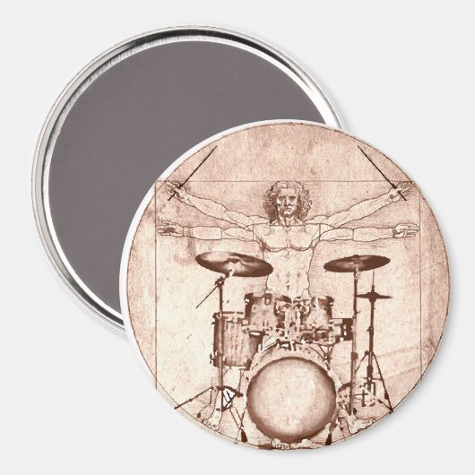 Vitruvian Drummer Magnet (Vorderseite/Rückseite)