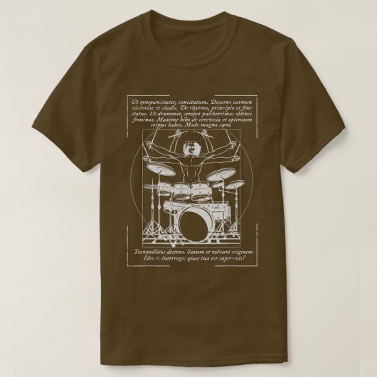 Vitruvian Drummer Rock Music I Rock and Roll Drums T-Shirt (Design vorne)