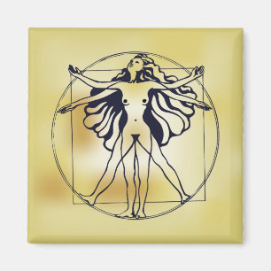 Vitruvian Frau Magnet