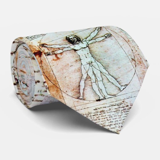 VITRUVIAN MAN , antikes braunes Pergament Krawatte (Gerollt)