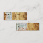 VITRUVIAN MAN , antikes braunes Pergament Mini Visitenkarte (Vorne/Hinten)