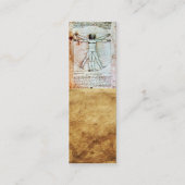 VITRUVIAN MAN , antikes braunes Pergament Mini Visitenkarte (Rückseite)