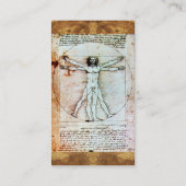 VITRUVIAN MAN , antikes braunes Pergament Visitenkarte (Rückseite)