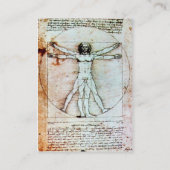 VITRUVIAN MAN , antikes braunes Pergament Visitenkarte (Rückseite)