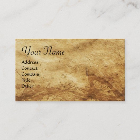 VITRUVIAN MAN , antikes braunes Pergament Visitenkarte (Vorderseite)