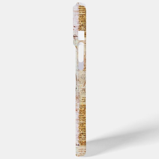 VITRUVIAN MAN Antique Parchment Red Ruby Monogram Case-Mate iPhone Hülle (Rückseite / Links)