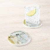 VITRUVIAN MAN Antique Parchment Sandstein Untersetzer (Seite)