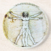 VITRUVIAN MAN Antique Parchment Untersetzer (Vorne)