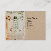 VITRUVIAN MAN Antique Parchraft Visitenkarte (Vorderseite)