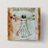 VITRUVIAN MAN Antique Perchment Button (Vorderseite)