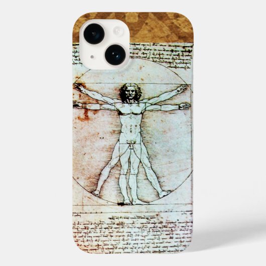 VITRUVIAN MAN Antique Perchment Case-Mate iPhone Hülle (Rückseite)