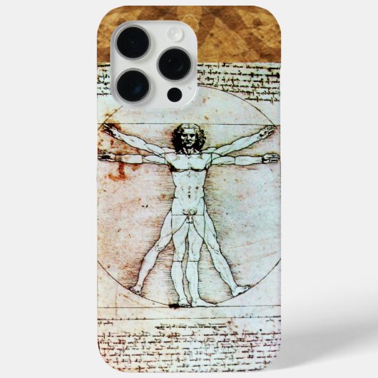 VITRUVIAN MAN Antique Perchment Case-Mate iPhone Hülle (Rückseite)