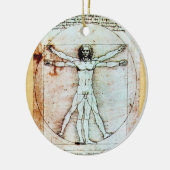VITRUVIAN MAN Antique Perchment Keramik Ornament (Links)