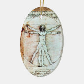 VITRUVIAN MAN Antique Perchment Keramik Ornament (Links)