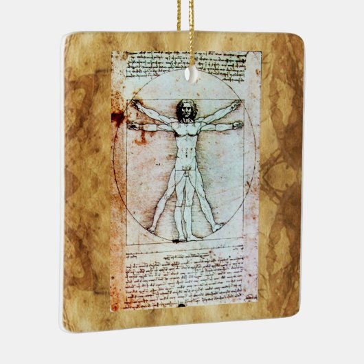 VITRUVIAN MAN Antique Perchment Keramikornament (Rechts)