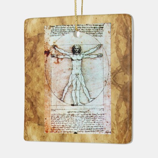 VITRUVIAN MAN Antique Perchment Keramikornament (Links)